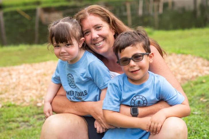 Debi Kelly and her two children.