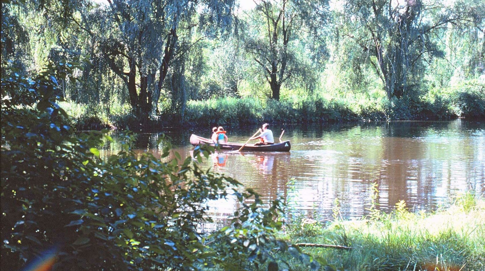 Campers canoeing.
